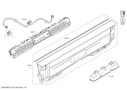Diagram 1 Diagram and Parts List for SHE68TL5UC 07 Bosch Dishwasher