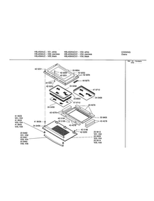 Upper Door Diagram and Parts List for HBL455AUC 01 Bosch Wall Oven