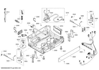 Diagram 5 Diagram and Parts List for SHS863WD2N-10  Bosch Dishwasher