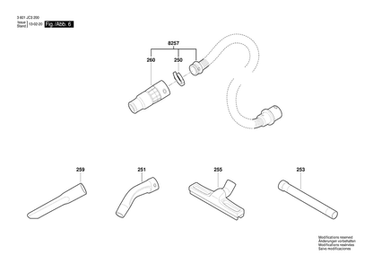 Diagram 6 Diagram and Parts List for GAS35LAFC 3 601 JC3 280 Bosch Utility Vacuum