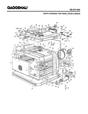 01 - CAVITY & INTERNAL TOP PANEL Diagram and Parts List for EB877-600  Bosch Range