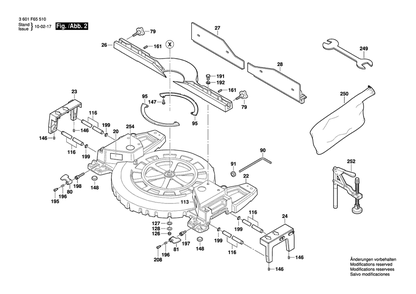 Diagram 2 Diagram and Parts List for 5312 3 601 F65 510 Bosch Miter Saw