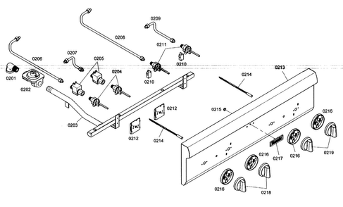 Control Panel Diagram and Parts List for PCG304E01  Thermador Cooktop