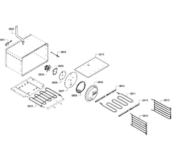 Oven Assy Diagram and Parts List for PRD366GHU 12 Thermador Range