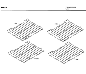 Rack Asy Diagram and Parts List for HBN5651UC 03 Bosch Wall Oven