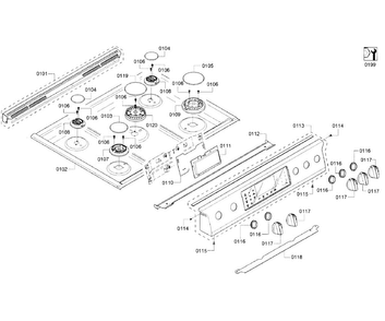 Cooktop Asy Diagram and Parts List for HGIP054UC 05 Bosch Range