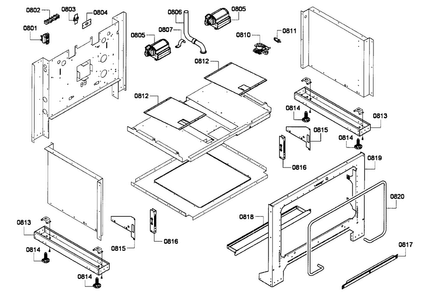 Cabinet 2 Diagram and Parts List for PRD364EDPG-01  Thermador Range