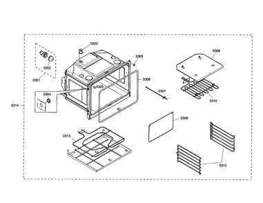 Oven Diagram and Parts List for HBL3320UC 01 Bosch Wall Oven