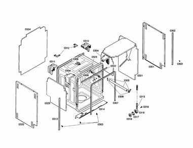 Body Diagram and Parts List for S35KMK17UC 40 Bosch Dishwasher