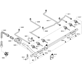 Manifold Diagram and Parts List for PRD366GHC 06 Thermador Range