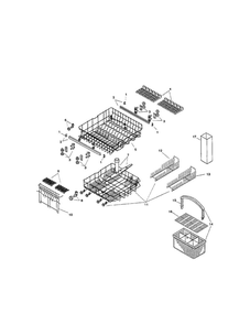 Racks Diagram and Parts List for SMI7052US 08 Bosch Dishwasher