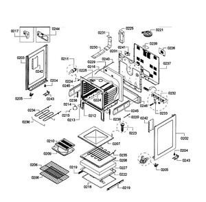 Oven Assy Diagram and Parts List for HES3063U 06 Bosch Range