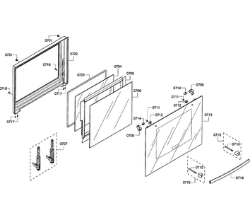 Door Lower Diagram and Parts List for HBL3560UC 08 Bosch Wall Oven