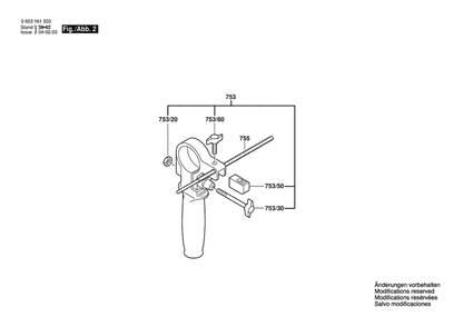 Section 2 Diagram and Parts List for 0603161534  Bosch Hammer Drill
