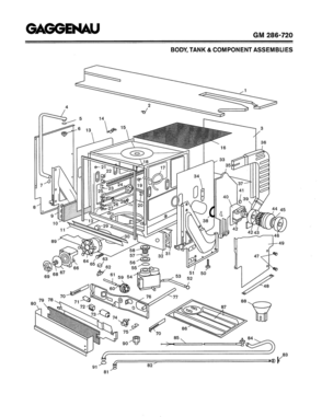01 - BODY, TANK & COMPONENT ASSEMBLIES Diagram and Parts List for GM286-720  Bosch 