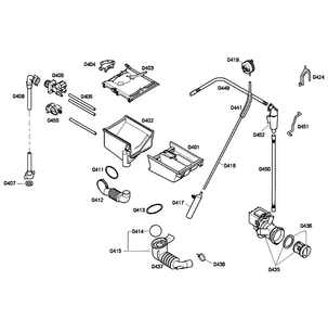Dispensr/pump Assy Diagram and Parts List for WAE20060UC 01 Bosch Washer