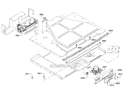 Fan/latch-lower Diagram and Parts List for HBL5551UC 01 Bosch Wall Oven