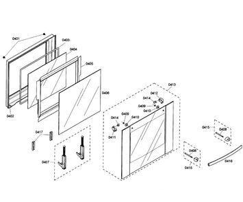 Door Assy Diagram and Parts List for HBN3550UC 04 Bosch Wall Oven