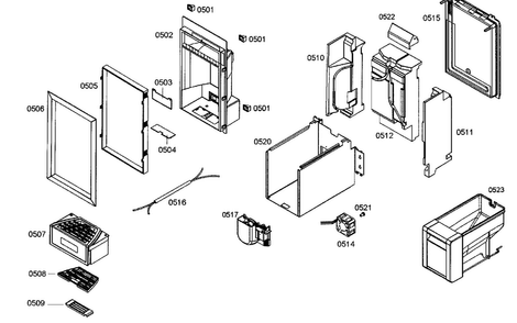 Icemaker Diagram and Parts List for B24ID80NRP 01 Bosch Freezer