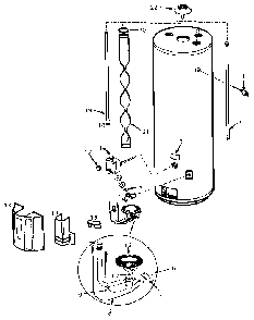 Replacement Parts Diagram and Parts List for 153334500  Kenmore Water Heater
