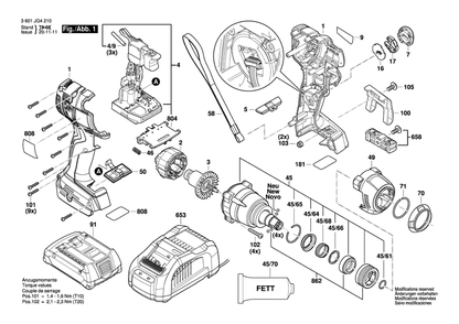 Part Location Diagram of 1619P14412 Bosch Stator