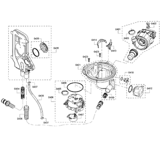 Pump Assy Diagram and Parts List for SHX65T55UC 01 Bosch Dishwasher