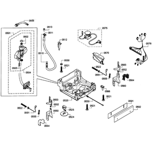 Base Assy Diagram and Parts List for SPX5ES55UC 04 Bosch Dishwasher