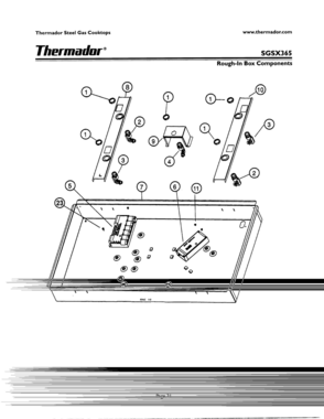 20 - ROUGH-IN BOX COMPONENTS Diagram and Parts List for SGSX365ZB  Bosch Range