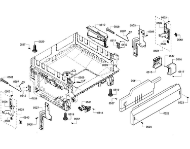 Base Section Diagram and Parts List for SHX3AR52UC 12 Bosch Dishwasher