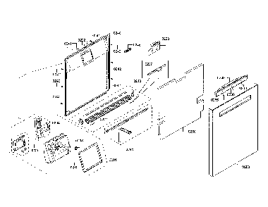 Door/dispenser Diagram and Parts List for SHP865WF5N 01 Bosch Dishwasher