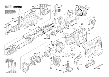 Part Location Diagram of 1600A01VJ2 Bosch Tool PUSHER