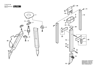 Diagram Diagram and Parts List for ALQRI20 (Schwarz)(F 034 091 100) Bosch Tool Stand & Cart