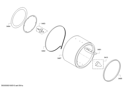 Diagram 3 Diagram and Parts List for WTG86401UC-08  Bosch Dryer