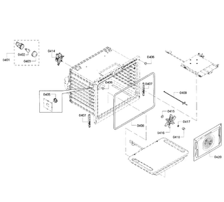 Oven Section Diagram and Parts List for HGI8054UC 02 Bosch Range