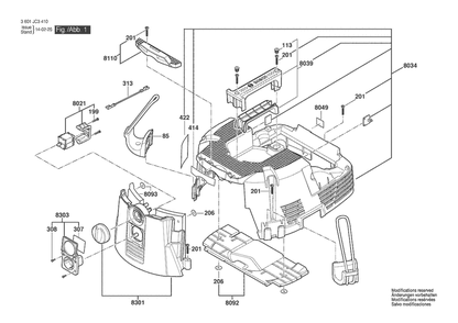 Part Location Diagram of 2610033198 Bosch Tool CONTROL PANEL