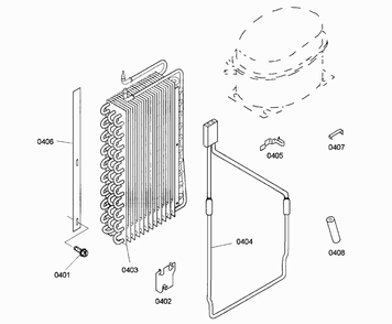 Evaporator Diagram and Parts List for KBUIT4265E 01 Thermador Refrigerator