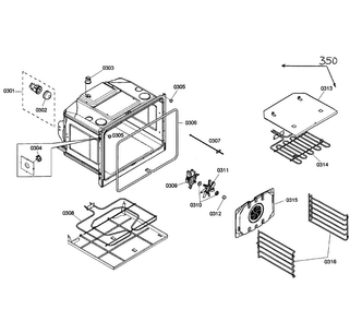 Oven Assy Diagram and Parts List for HBL3450UC 04 Bosch Wall Oven
