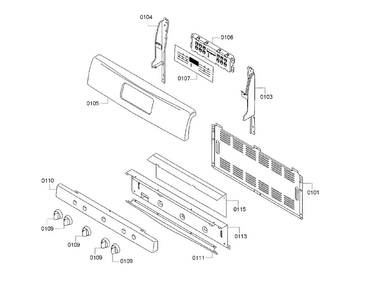 Control Panel Diagram and Parts List for HGS5053UC 13 Bosch Range