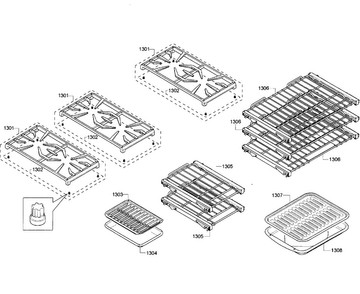 Grates/shelfs Diagram and Parts List for PRD486GDHC 09 Thermador Range