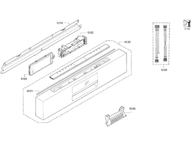 Control Panel Diagram and Parts List for SHE9PT55UC B4 Bosch Dishwasher