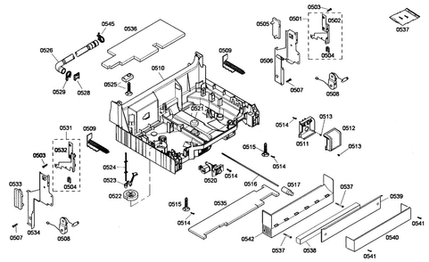 Base Assy Diagram and Parts List for SHE55M12UC 59 Bosch Dishwasher