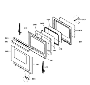 Door Assy Diagram and Parts List for HES3063U 03 Bosch Range