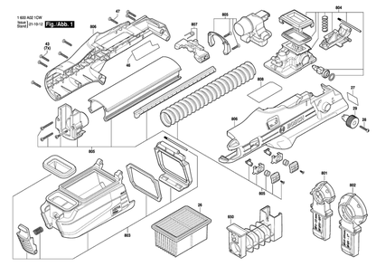 Part Location Diagram of 1619PB7434 Bosch Tool BOX