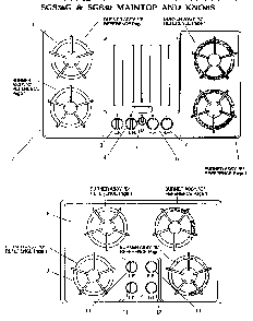Maintop & Knobs Diagram and Parts List for SGSCV36GS  Thermador Cooktop