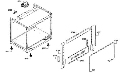 Frame Assy Diagram and Parts List for PRL366GH-01  Thermador Range
