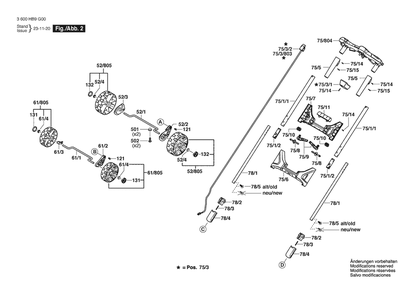Section 2 Diagram and Parts List for 3600HB9G00  Bosch Lawn Mower