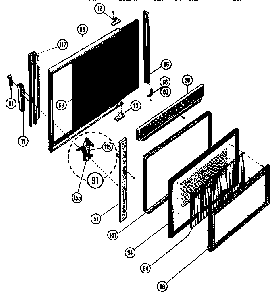 Food Cavity Door Diagram and Parts List for MTR37  Thermador Microwave