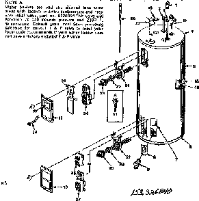 Replacement Parts Diagram and Parts List for 153326840  Kenmore Water Heater