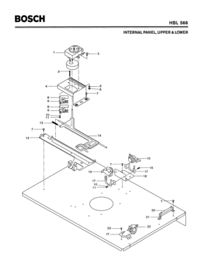 04 - INTERNAL PANEL, UPPER & LOWER Diagram and Parts List for HBL566  Bosch Range