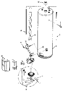 Replacement Parts Diagram and Parts List for 153334321  Kenmore Water Heater